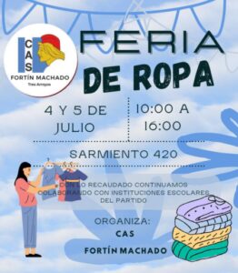Feria de ropa y locro del CAS Fortín Machado