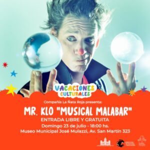 Vacaciones de invierno: Show libre y gratuito de “Mr Klo. Musical Malabar” en el Mulazzi