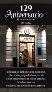 La Sociedad Francesa arriba a su 129º aniversario