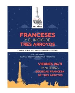 Invitan a participar de la charla “Franceses y el inicio de Tres Arroyos”
