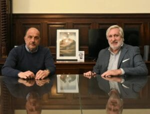El intendente Garate firmó convenio con Conte-Grand y se reunió con Ferraresi