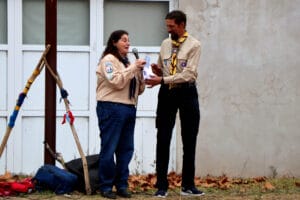 San Cayetano: funcionarios en el acto por los 45 años de la Agrupación Scout