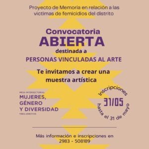 “Proyecto Memoria”: Extienden la convocatoria a artistas locales