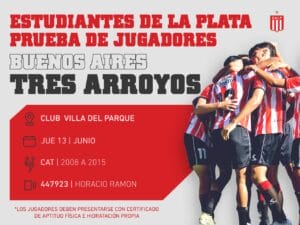 Estudiantes de La Plata probará jugadores en Tres Arroyos