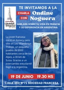 La Sociedad Francesa invita al conversatorio con Ondine Noguera