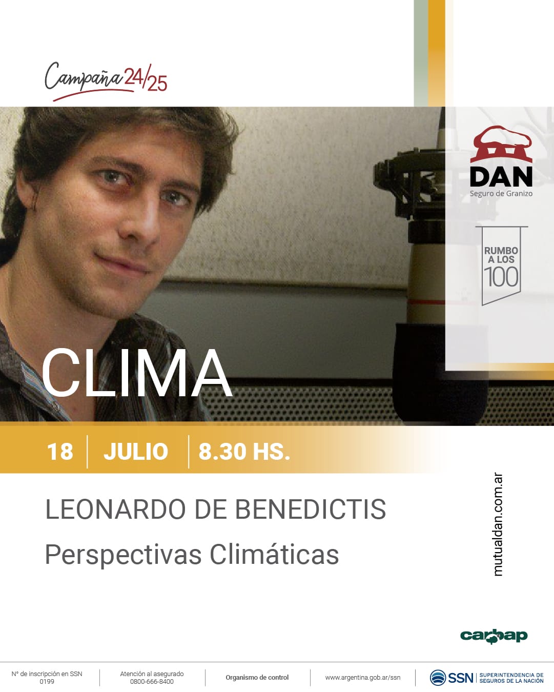 Perspectivas Climáticas: Leonardo De Benedectis en las charlas de la DAN
