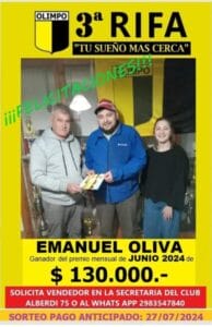 “Tu sueño más cerca”: Emanuel Oliva ganó el premio de junio