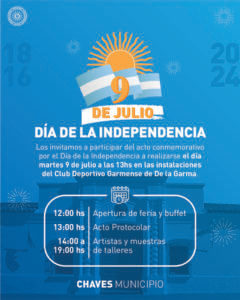 Día de la Independencia en Chaves, acto central en De la Garma