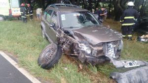 En medio de las intensas precipitaciones: Importante accidente de tránsito en Ruta 73 (videos)