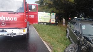 En medio de las intensas precipitaciones: Importante accidente de tránsito en Ruta 73 (videos)