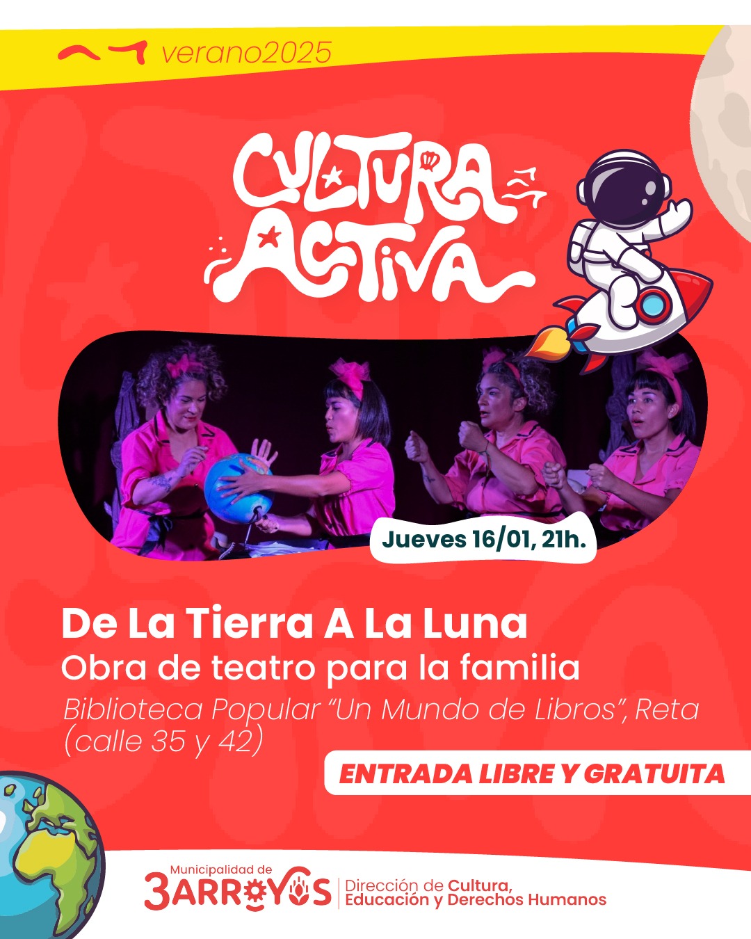 Reta: invitan a la obra infantil “De la Tierra a la Luna”