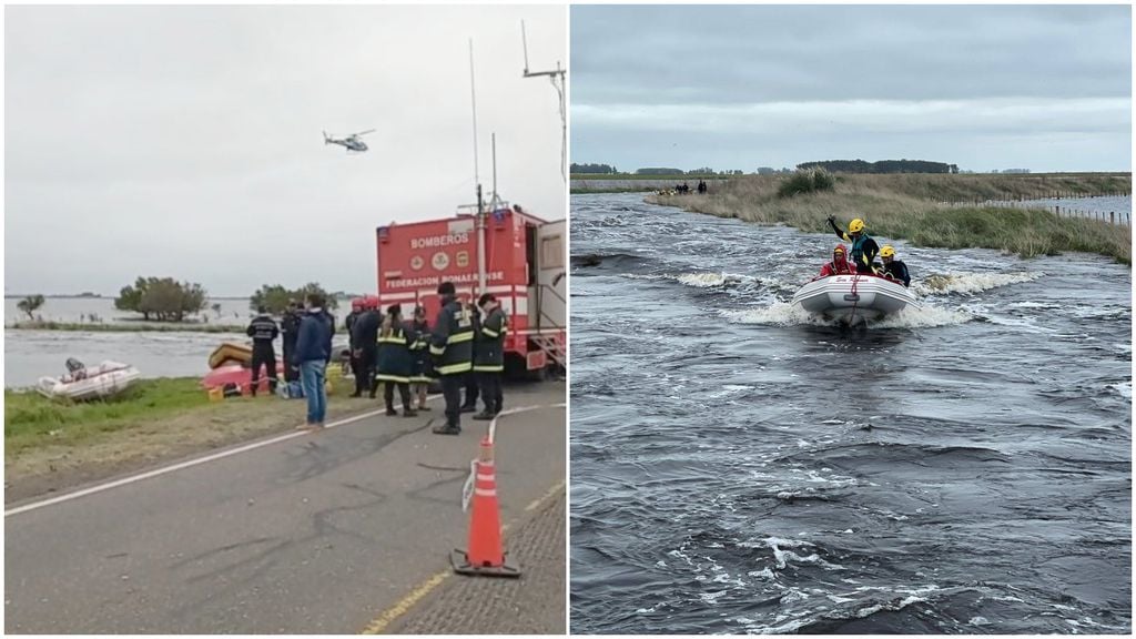 Bolívar: helicópteros y buzos buscan dos personas desaparecidas tras un accidente